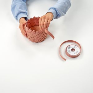 paso 20 para hacer manualidad cesta de lino